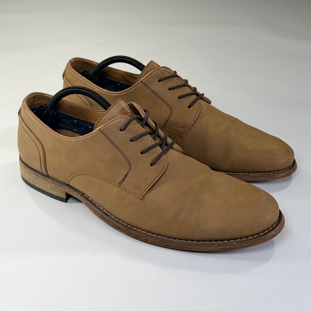 Hawker Rye Abuelo Dress Shoes Mens 11.5 Tan Beige Derby Oxford Office Business